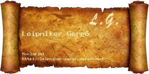 Leipniker Gergő névjegykártya